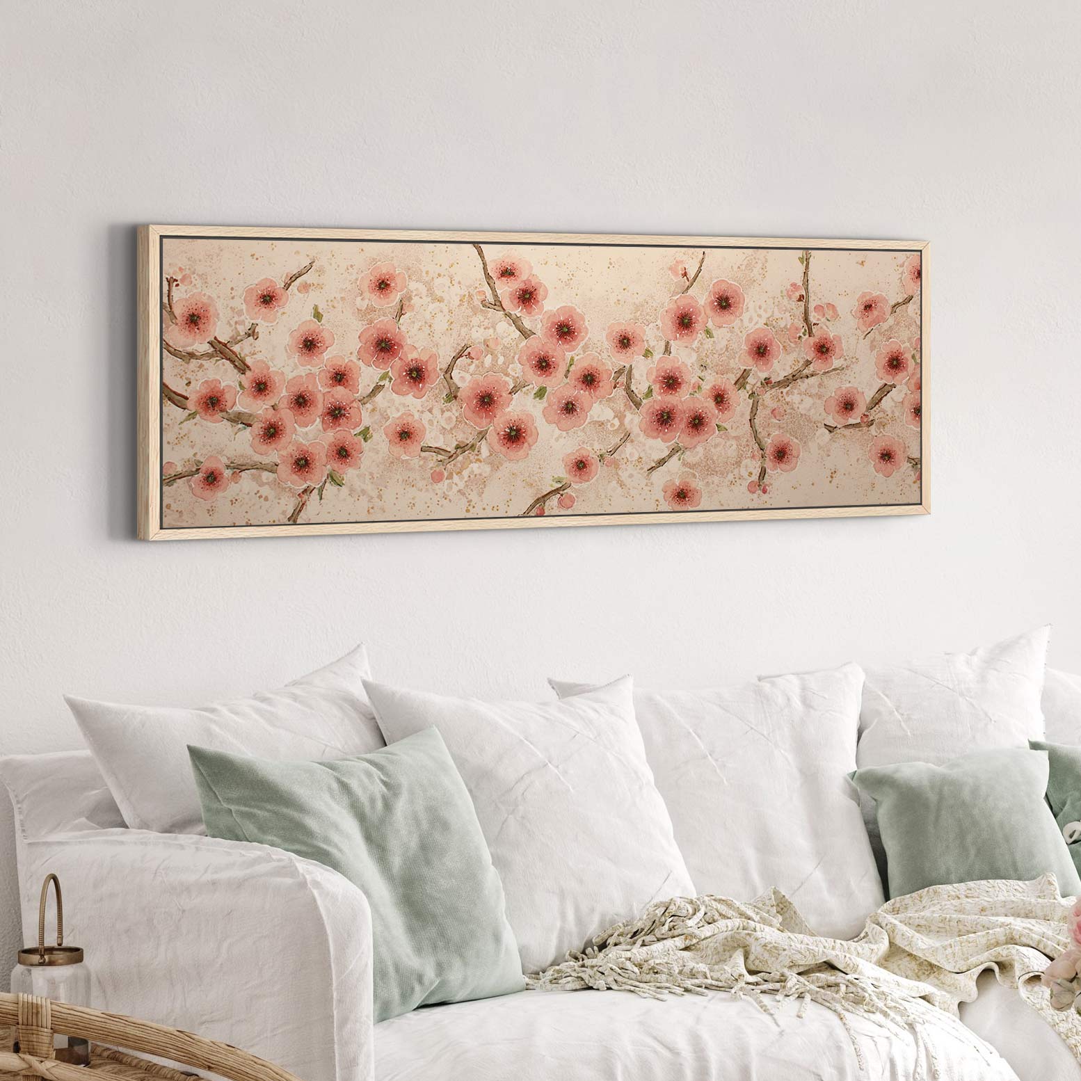 Canvas wall art in interior setting.