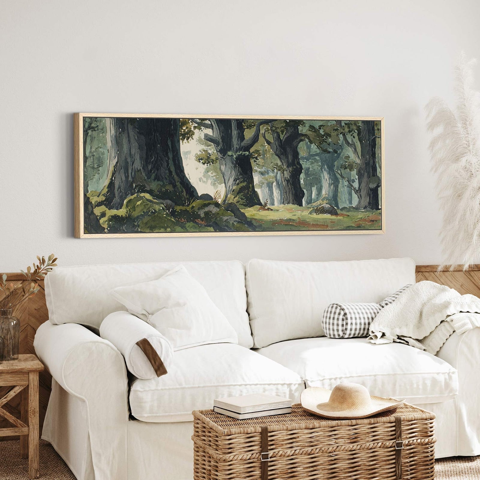 Canvas wall art in interior setting.