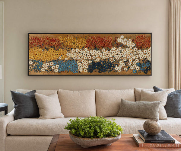 Canvas wall art in interior setting.