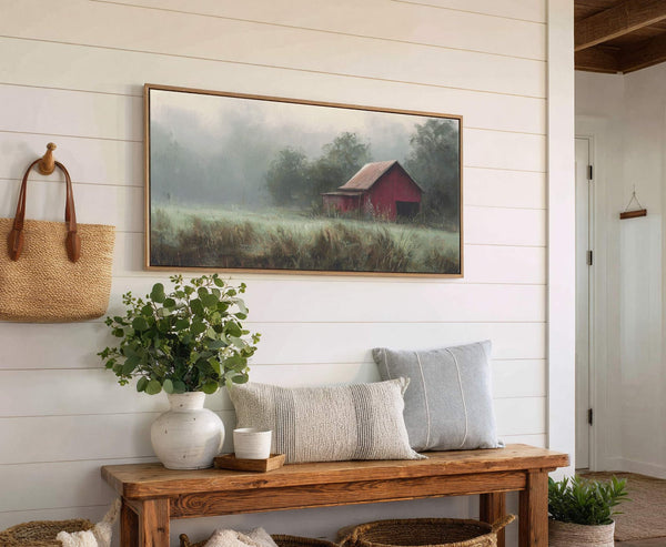 Canvas wall art in interior setting.