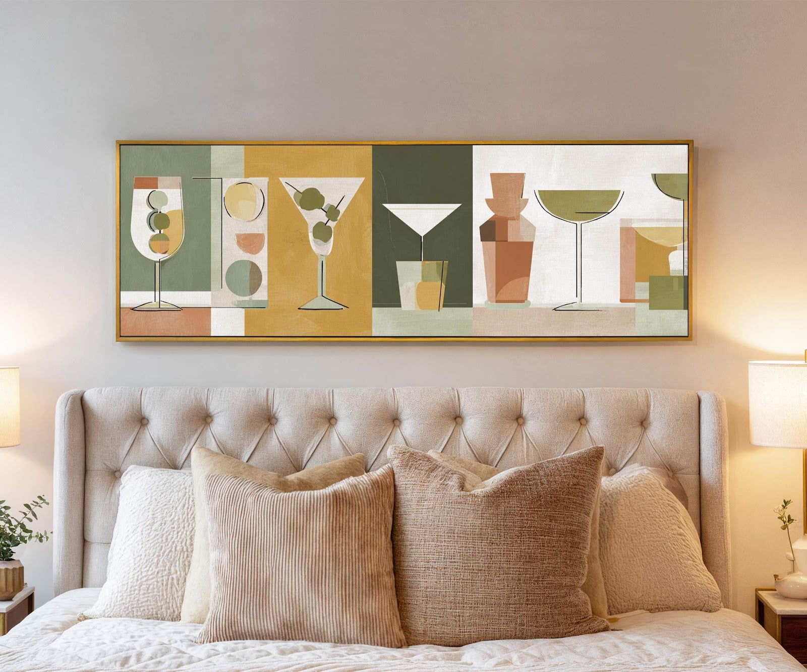 Canvas wall art in interior setting.