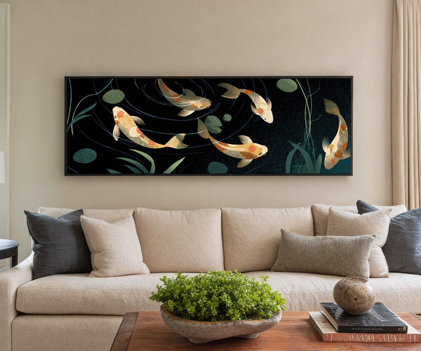 Canvas wall art in interior setting.