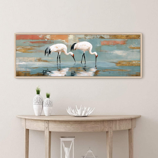 Canvas wall art in interior setting.