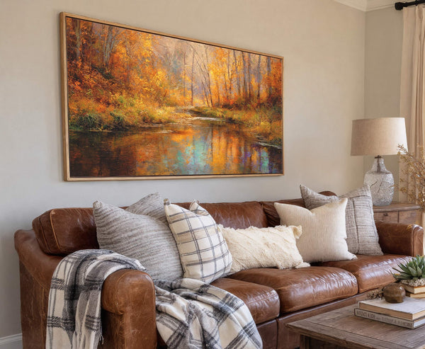 Canvas wall art in interior setting.