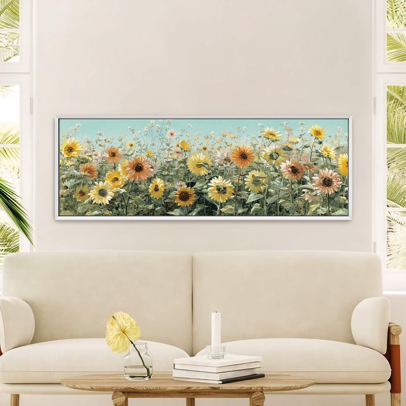 Canvas wall art in interior setting.