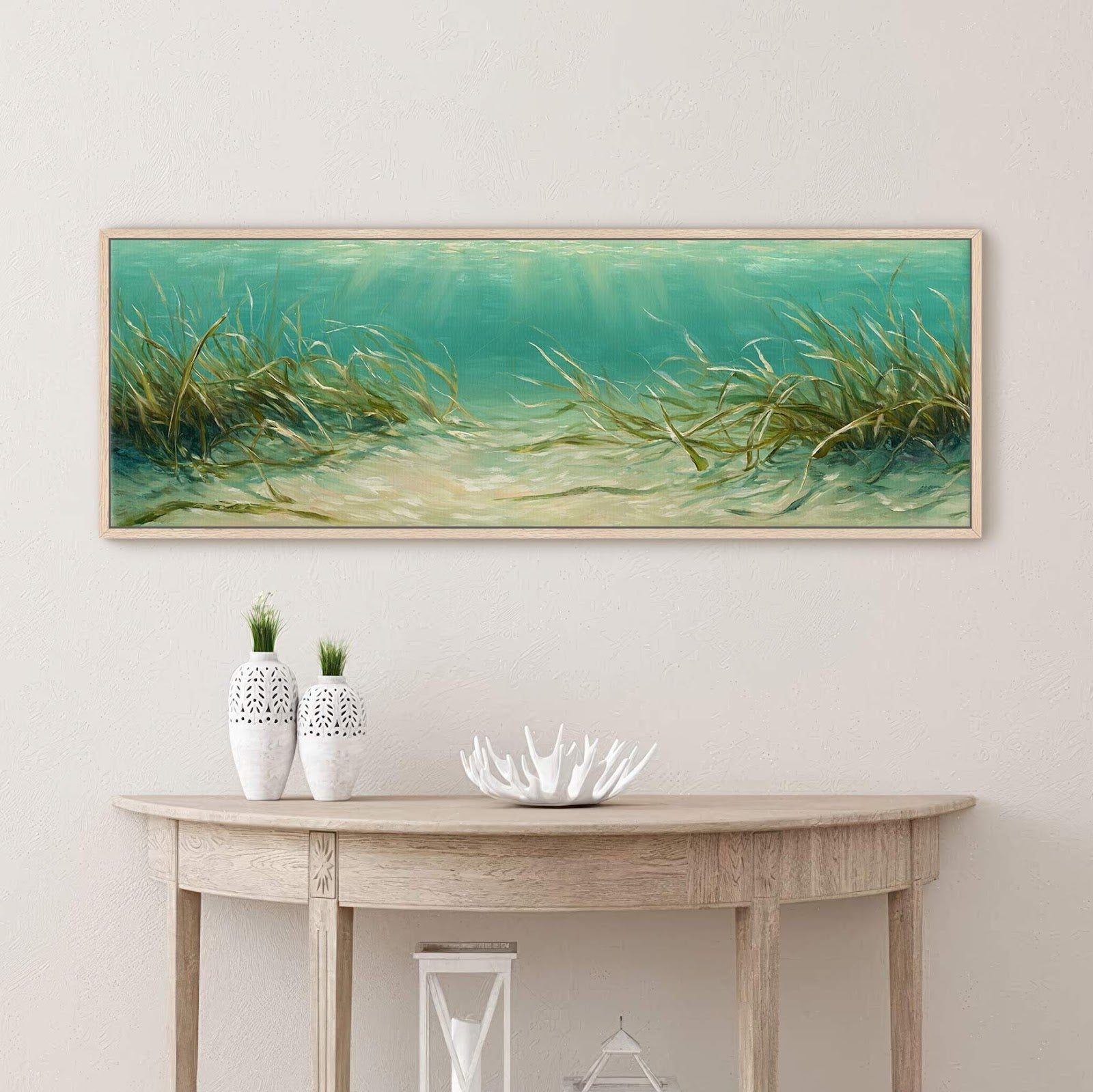 Canvas wall art in interior setting.
