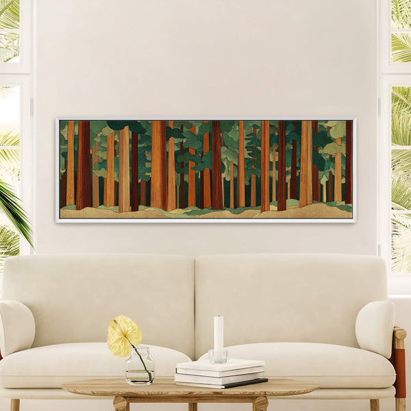 Canvas wall art in interior setting.