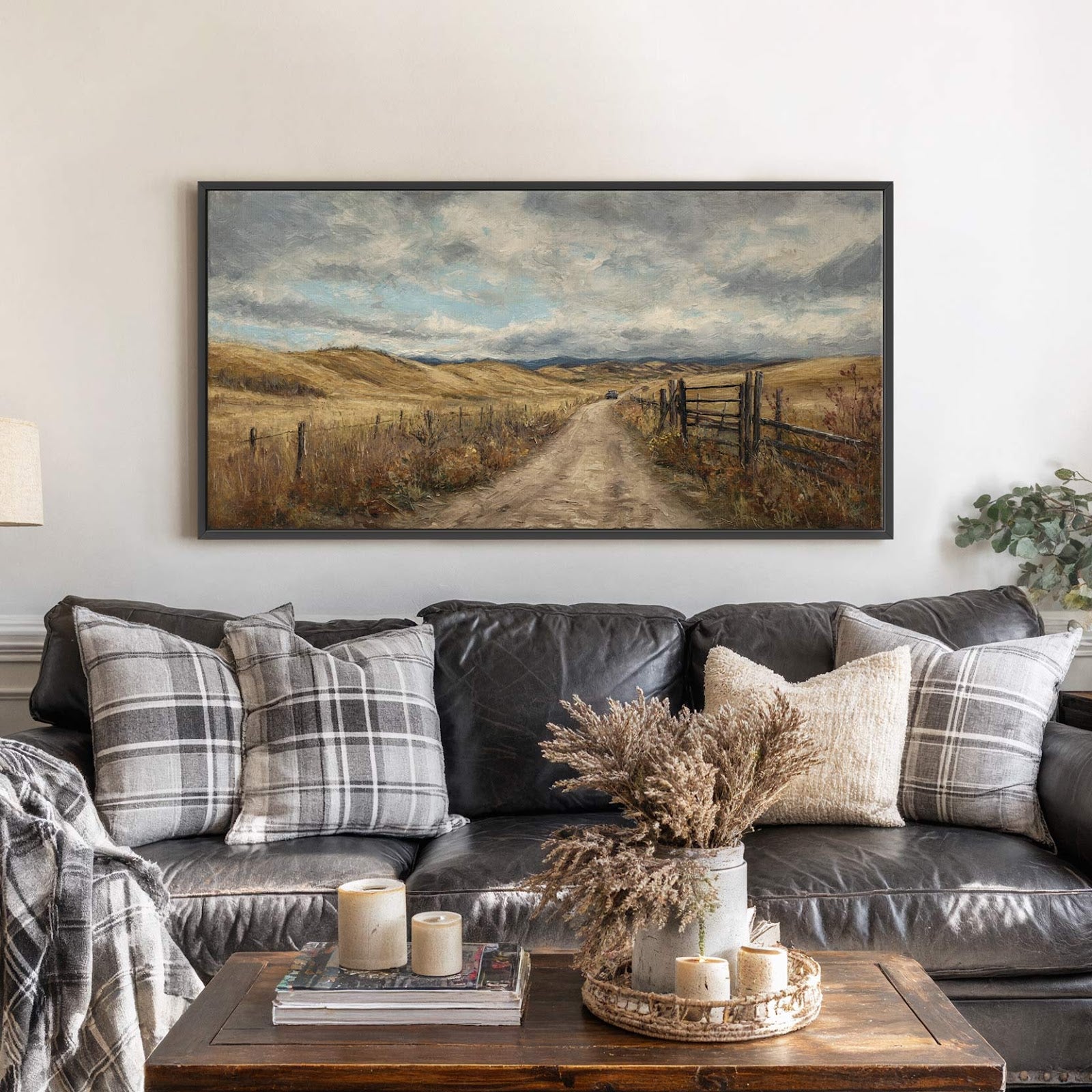 Canvas wall art in interior setting.