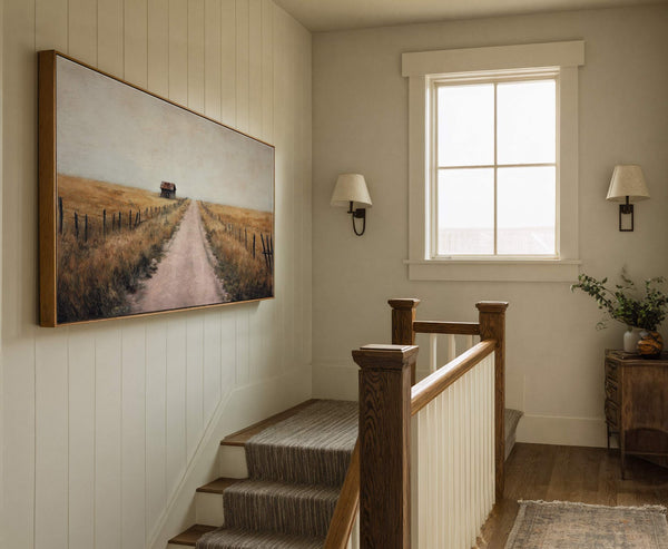 Canvas wall art in interior setting.