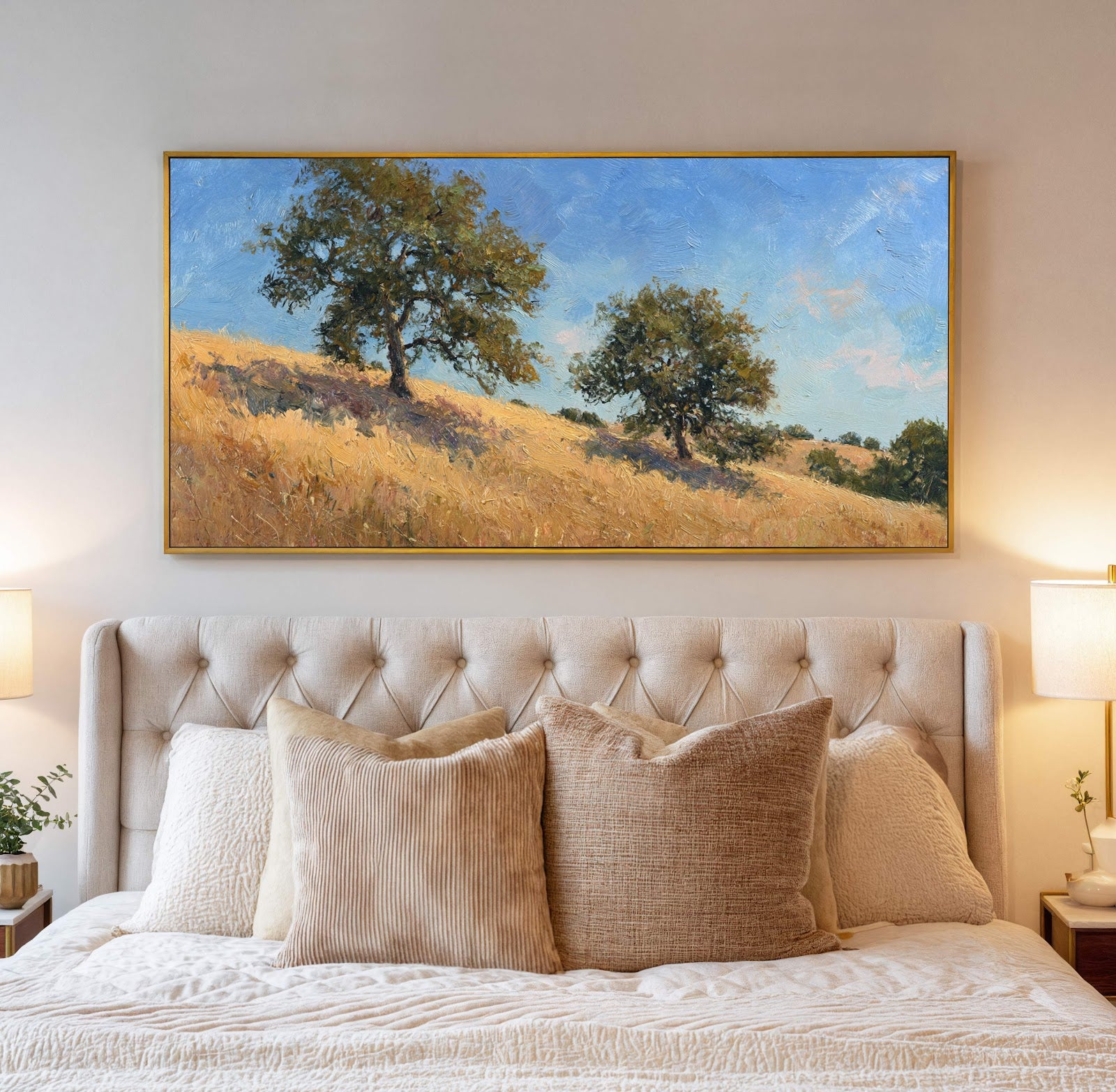 Canvas wall art in interior setting.
