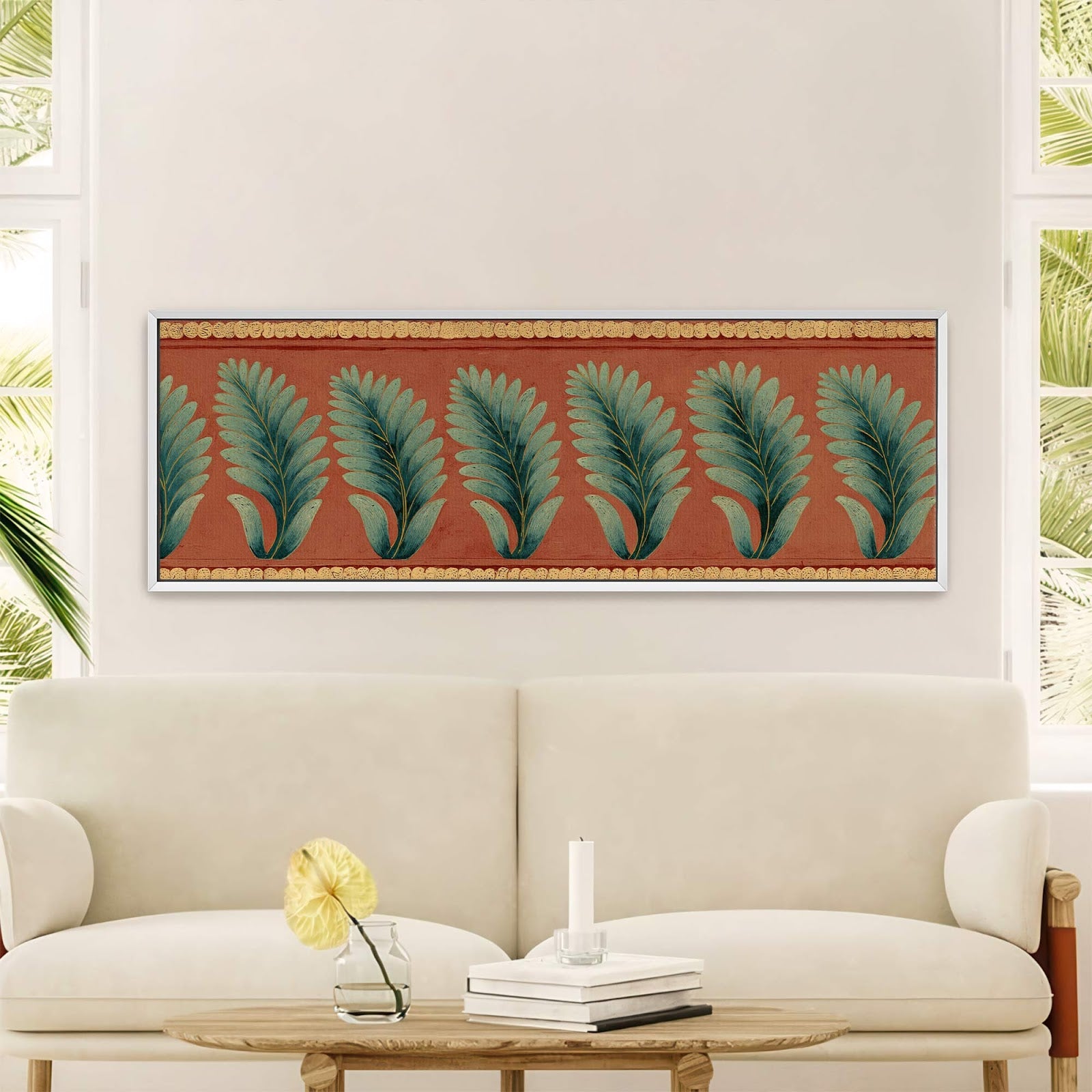 Canvas wall art in interior setting.