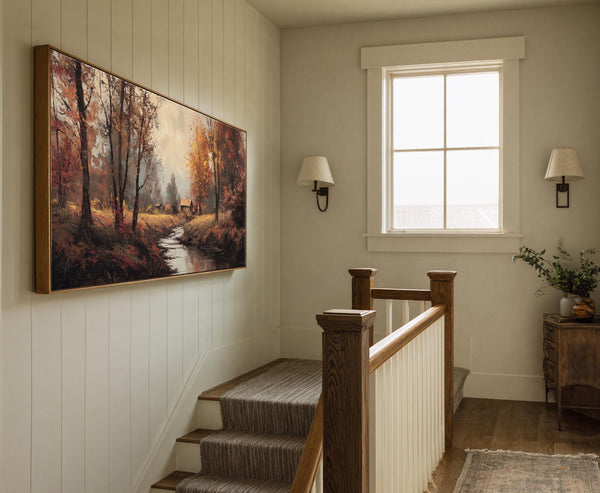 Canvas wall art in interior setting.