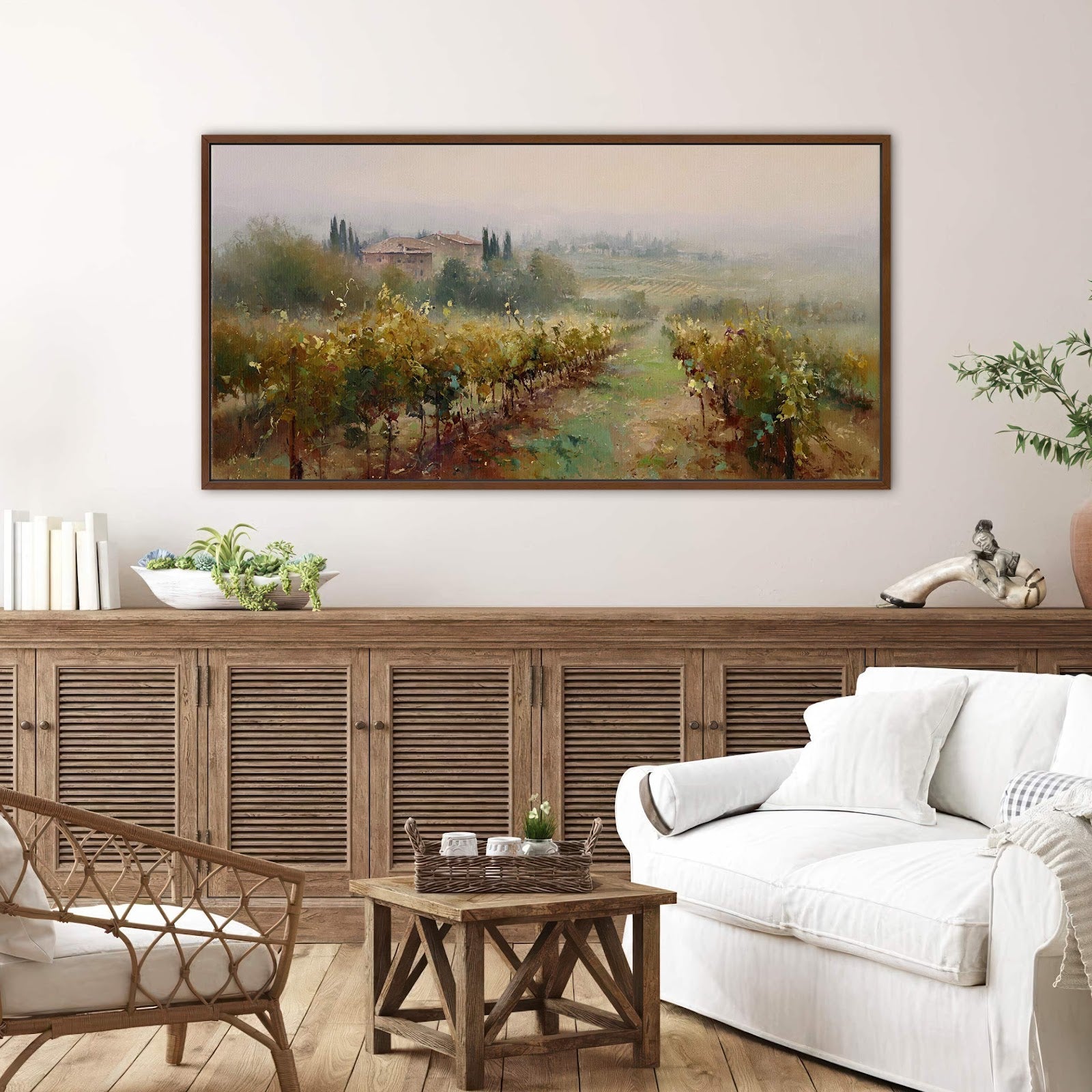 Tuscan Vineyard Landscape Canvas Print