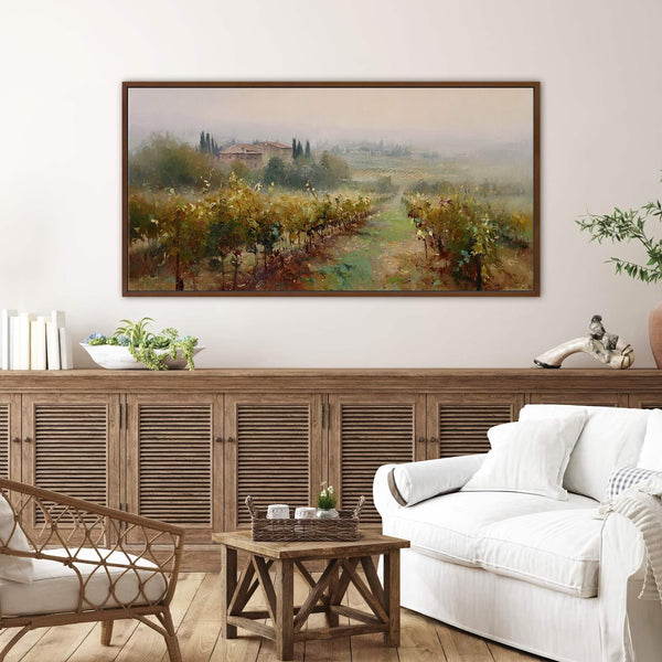 Canvas wall art in interior setting.