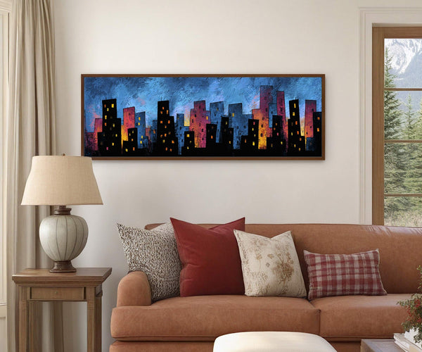 Canvas wall art in interior setting.