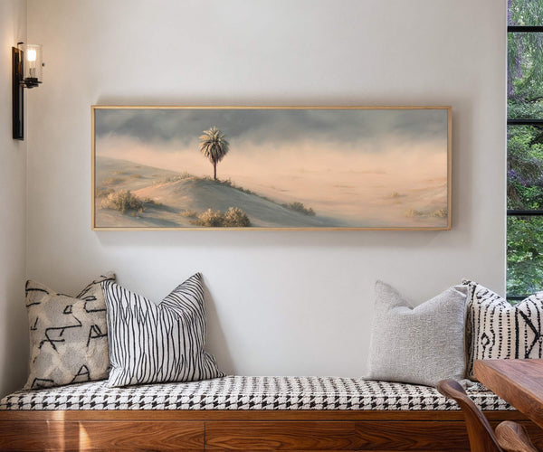 Canvas wall art in interior setting.