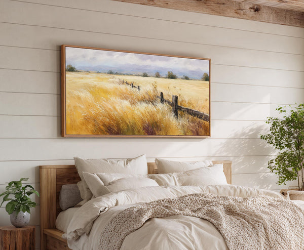 Canvas wall art in interior setting.