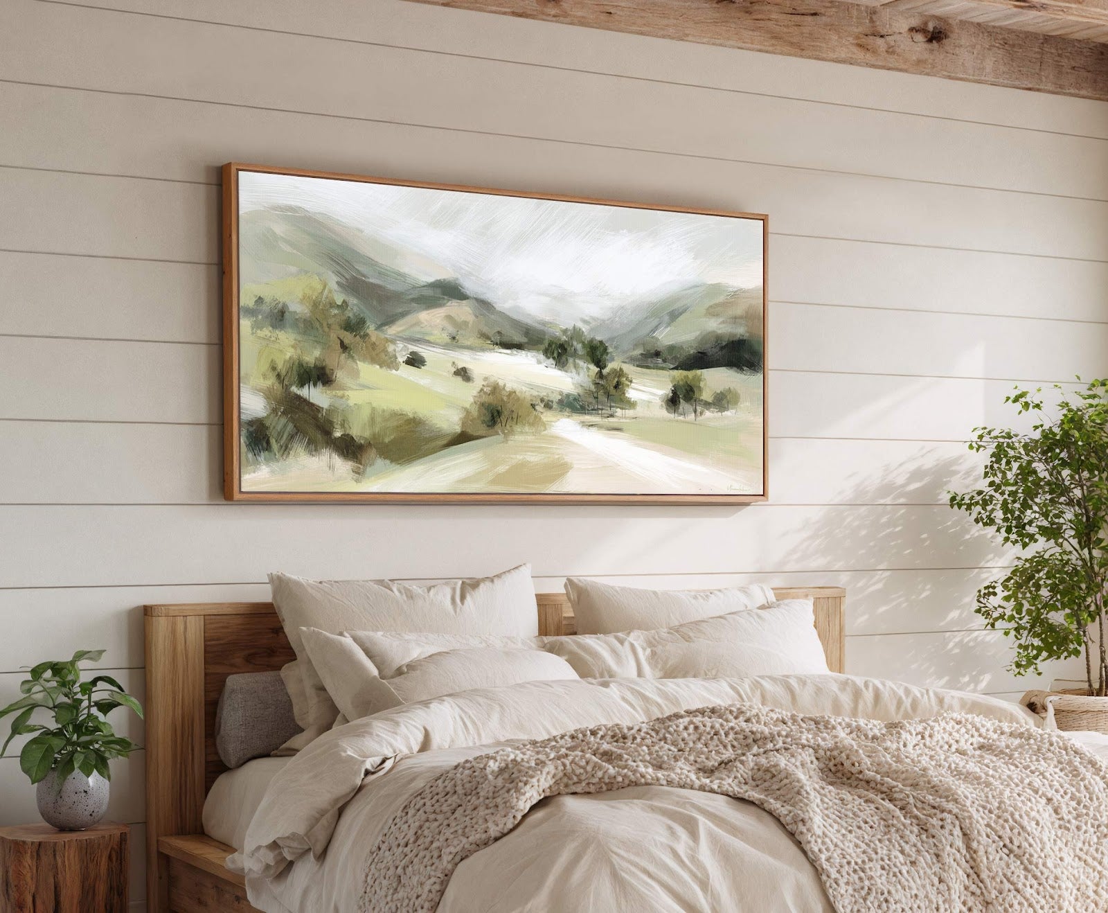 Canvas wall art in interior setting.