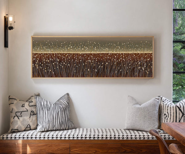 Canvas wall art in interior setting.