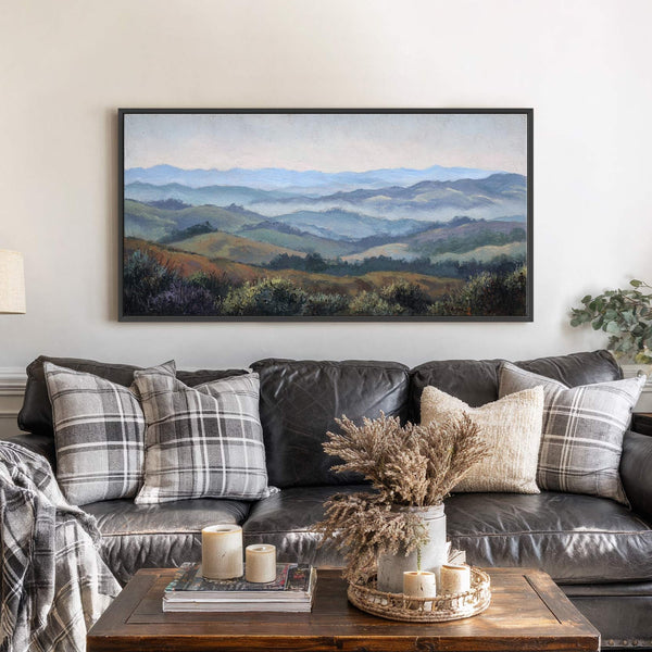 Canvas wall art in interior setting.
