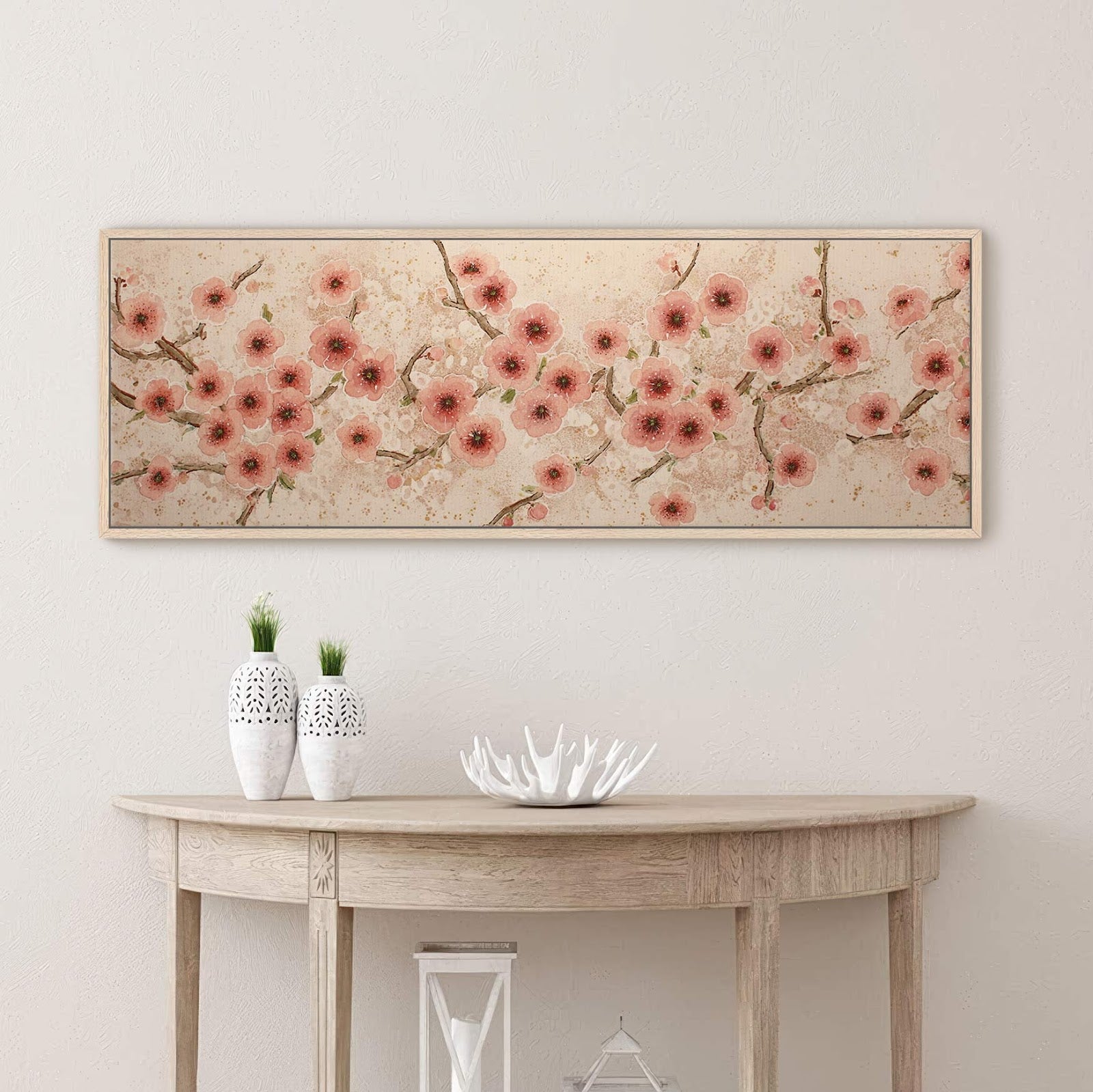 Canvas wall art in interior setting.