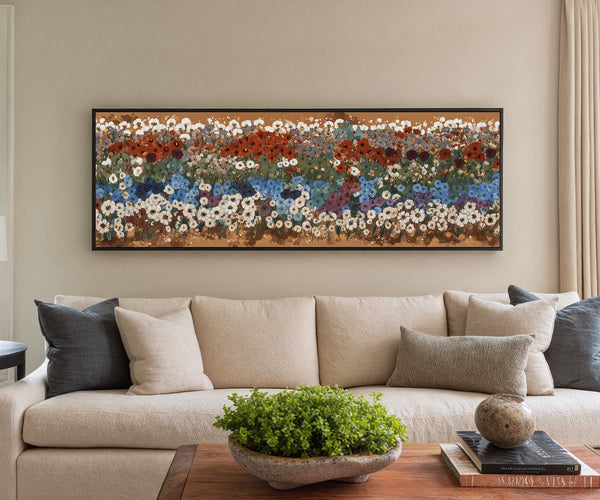 Canvas wall art in interior setting.