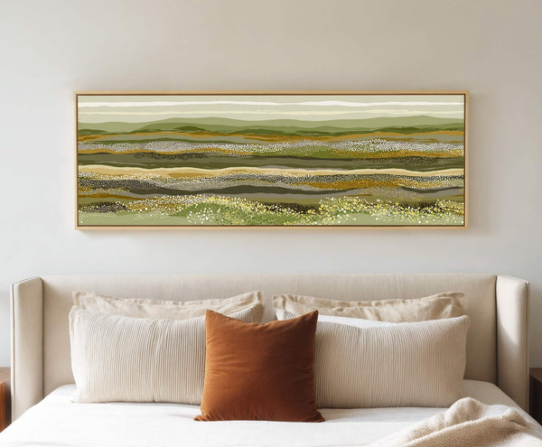 Canvas wall art in interior setting.