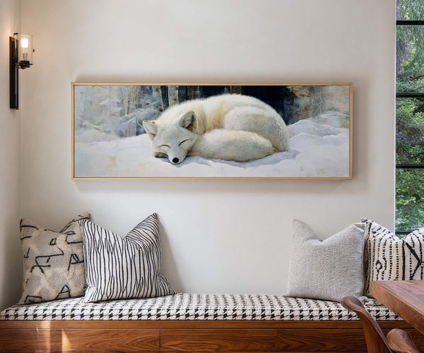 Canvas wall art in interior setting.