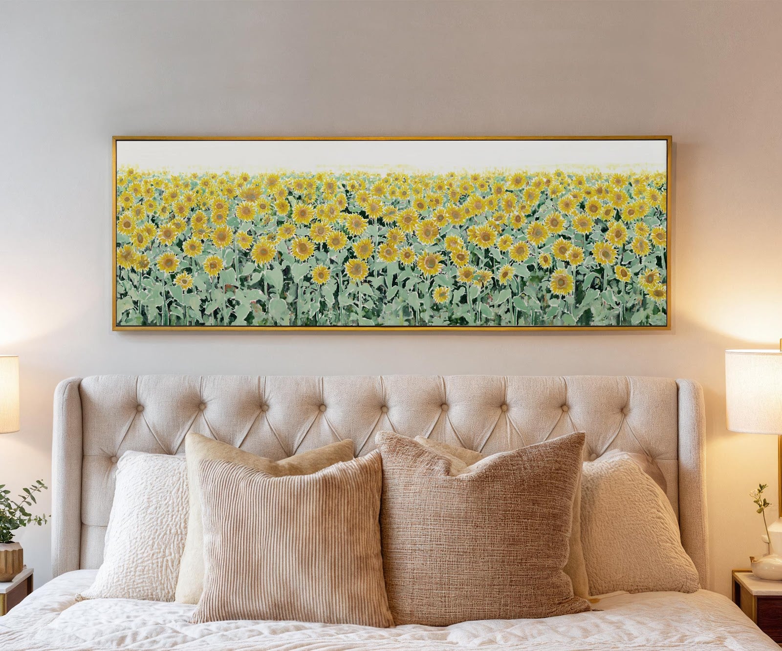 Canvas wall art in interior setting.