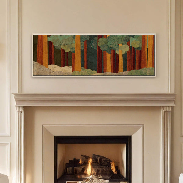 Canvas wall art in interior setting.