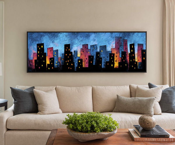 Canvas wall art in interior setting.