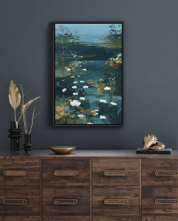 The Tranquil Water Garden Abstract Art Print