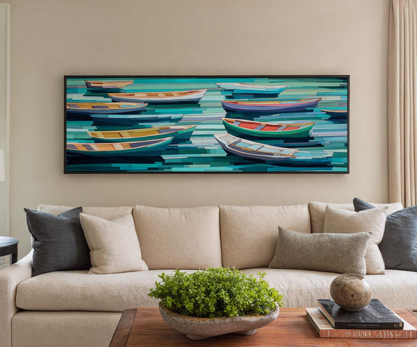 Canvas wall art in interior setting.