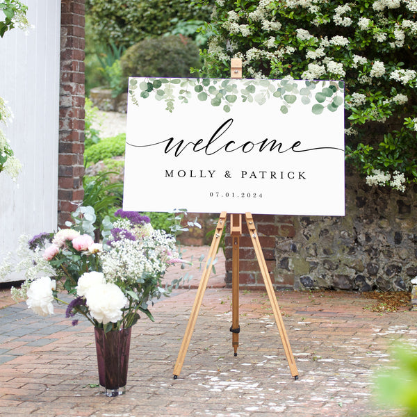 Eucalyptus Wedding Welcome Sign D8