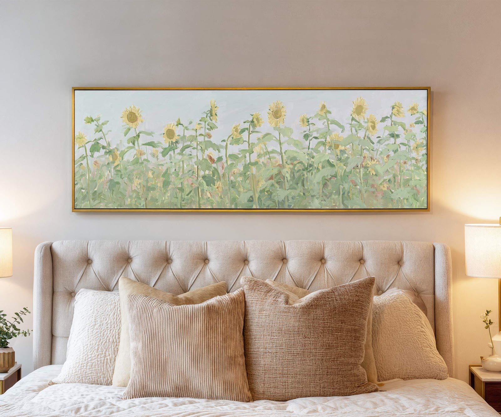 Canvas wall art in interior setting.