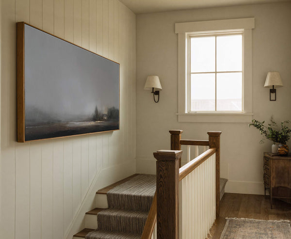 Canvas wall art in interior setting.