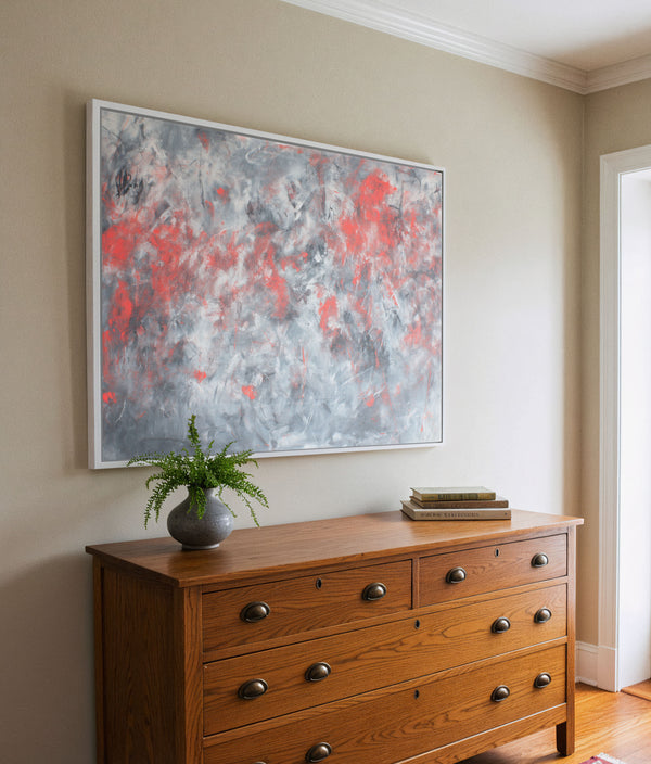 Estampe abstraite aux teintes fondues