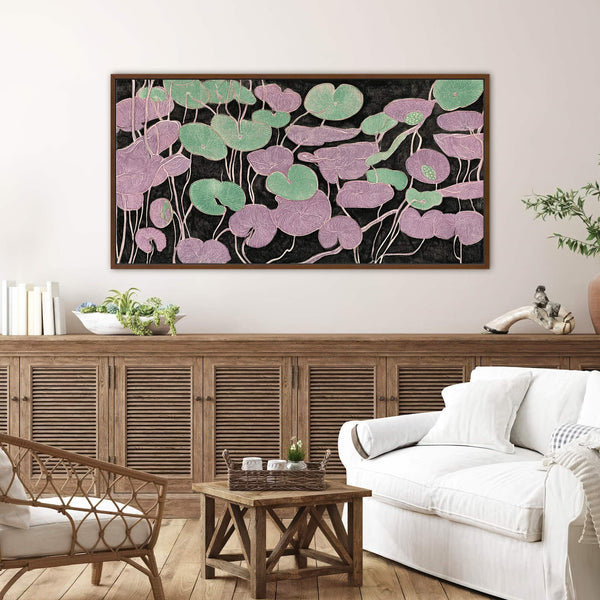 Canvas wall art in interior setting.