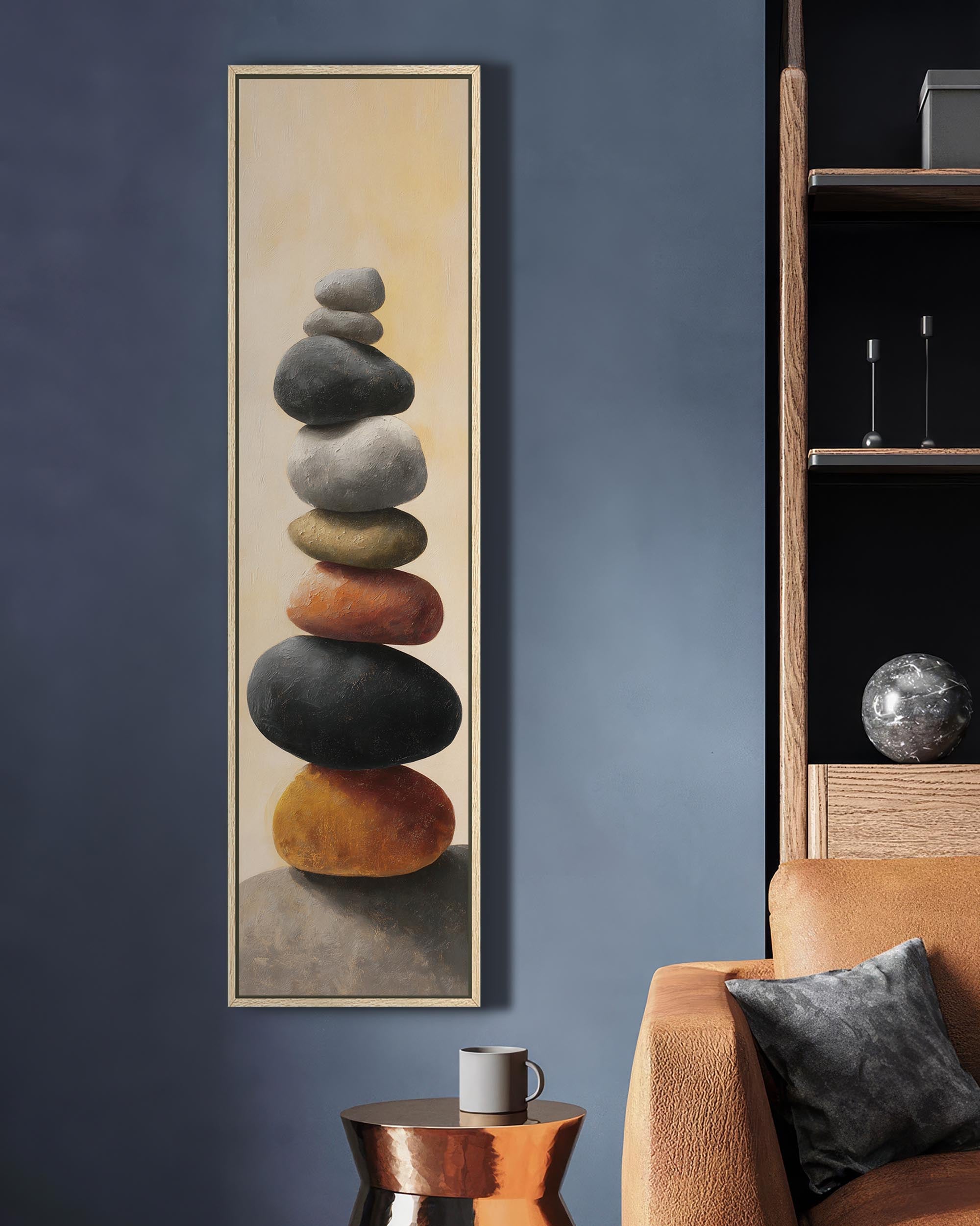 Zen Stacked Stones Vertical Canvas Print