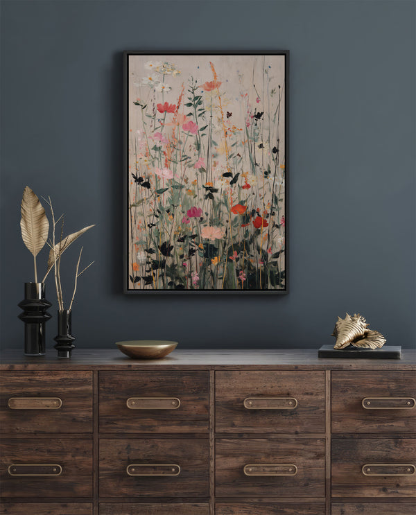 Wild Meadow Bloom - Abstract Wildflower Canvas Art