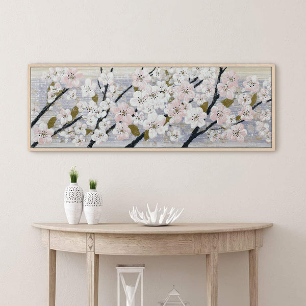 Canvas wall art in interior setting.