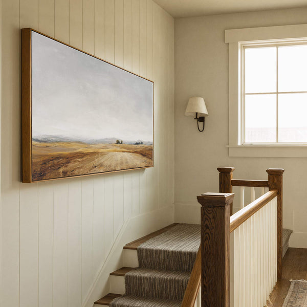 Canvas wall art in interior setting.