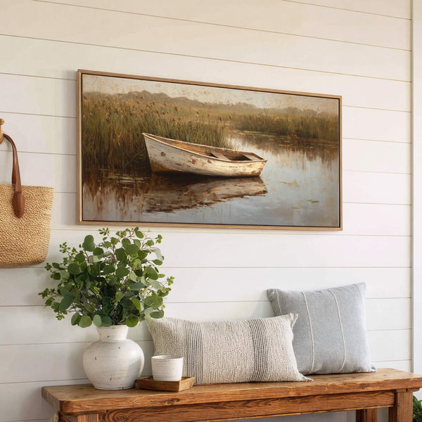 Canvas wall art in interior setting.