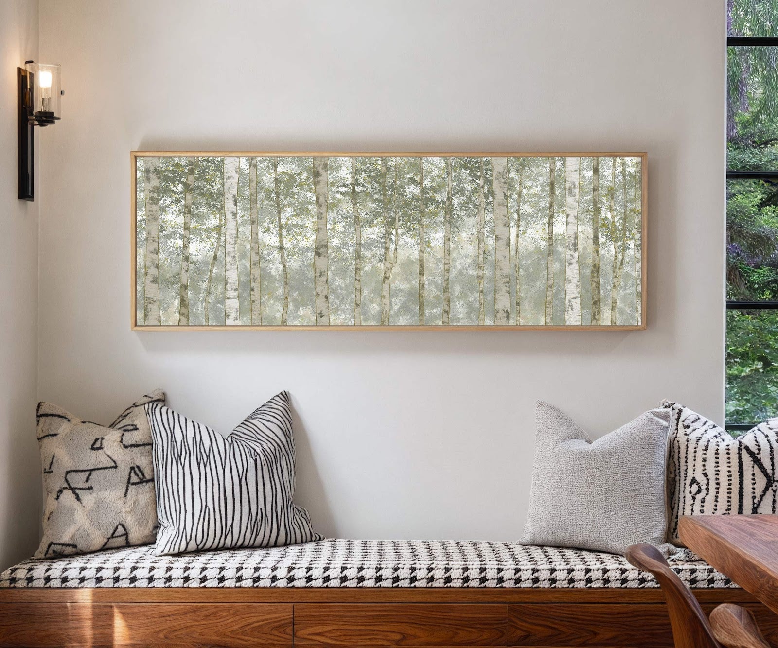 Canvas wall art in interior setting.
