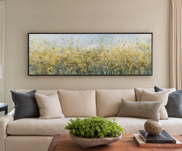 Canvas wall art in interior setting.