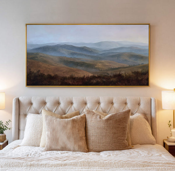 Canvas wall art in interior setting.