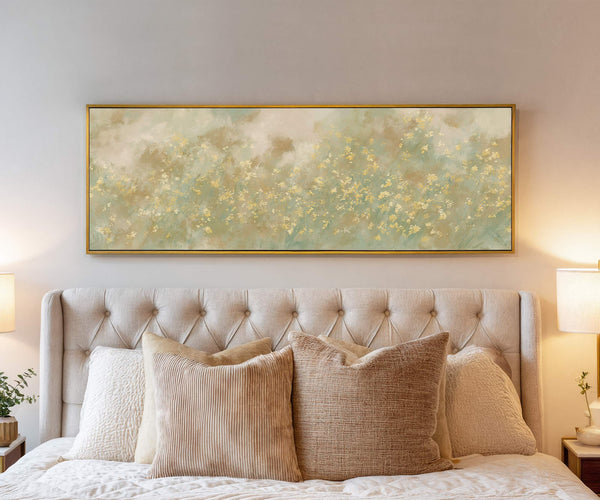Canvas wall art in interior setting.
