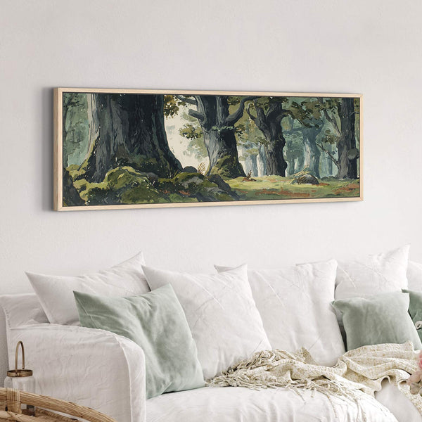 Canvas wall art in interior setting.
