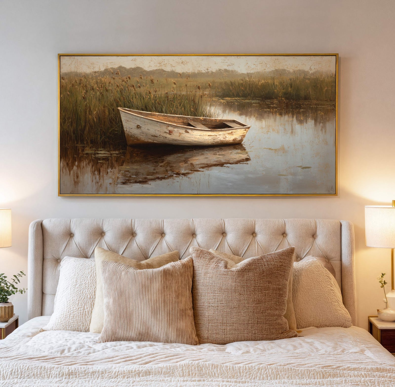 Canvas wall art in interior setting.