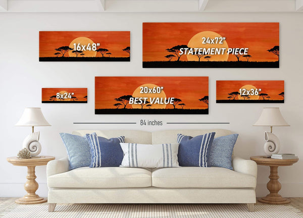 Canvas wall art in interior setting.